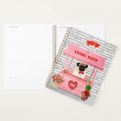 Pug Dog Valentines Day Kissing Booth Planner