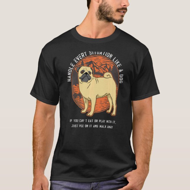 Pug Dog Vintage  63 T-Shirt (Front)