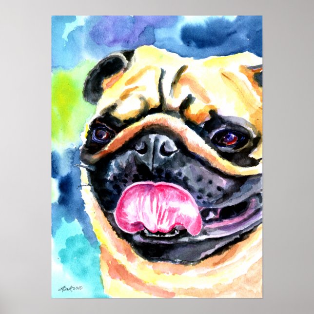 Pug Dog Wall Print (Front)