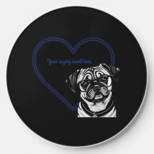Pug Dog Wearing Glasses Round Charger