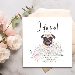 Pug Dog Wedding Cocktail Napkins