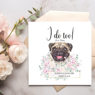 Pug Dog Wedding Cocktail Napkins