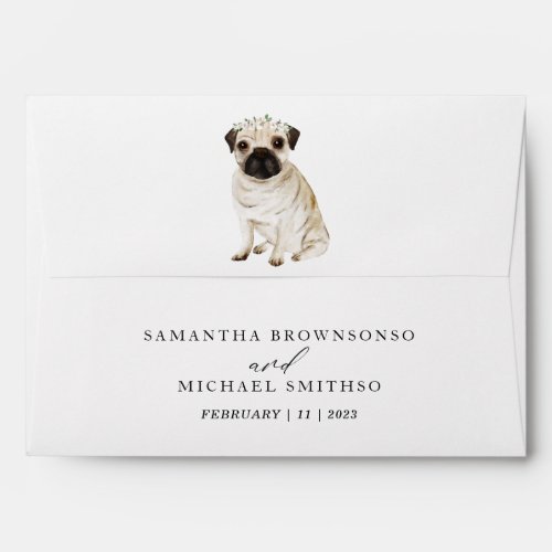 Pug Dog Wedding Mailing Envelope