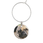 Pug Dog Wine Glass Charm