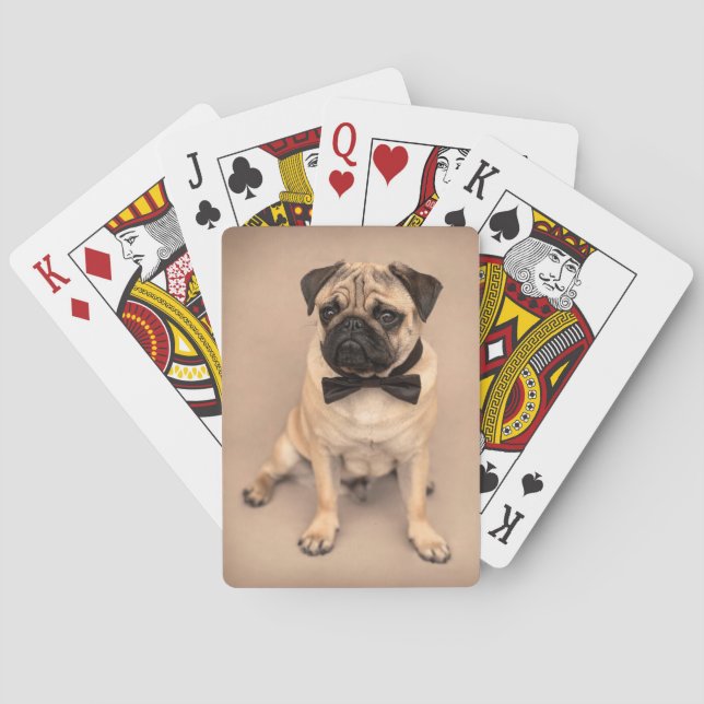 Pug Dog with Bow Tie Poker Cards (Back)