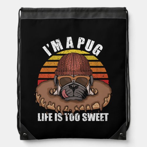 Pug dog with donuts retro design Backpack