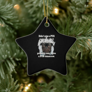 Pug Dog Yesterday Today Tomorrow Ceramic Ornament