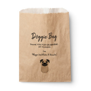 Pug Doggie Bag for Wedding, Doggy Treat Favor Bags