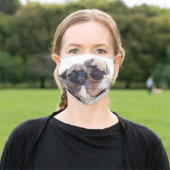 Pug dogs face mask cover (Outside)