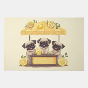 Pug Dogs Lemonade Stand Doormat