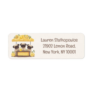 Pug Dogs Lemonade Stand Label