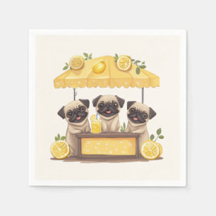 Pug Dogs Lemonade Stand Napkins