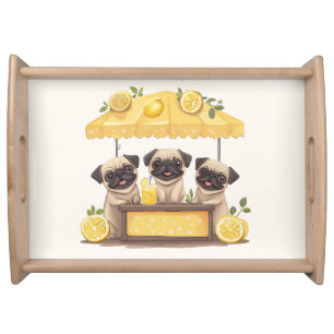 Pug Dogs Lemonade Stand Serving Tray