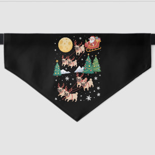 Pug Dogs Tree Christmas Sweater Xmas Pet Animal  Bandana Collar