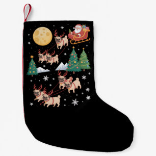 Pug Dogs Tree Christmas Sweater Xmas Pet Animal Small Christmas Stocking