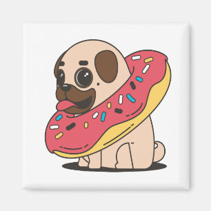 pug donut magnet