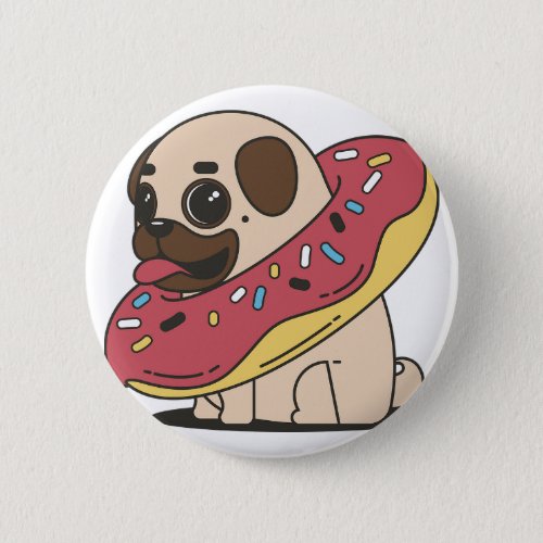 Pug Donut pool float Button