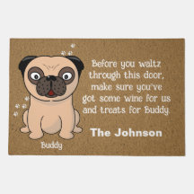Pug Doormat, Dog Doormat, Dog