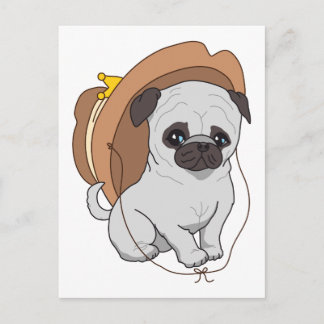 Pug Drawing 2 By Pablo Fernandez Postcard