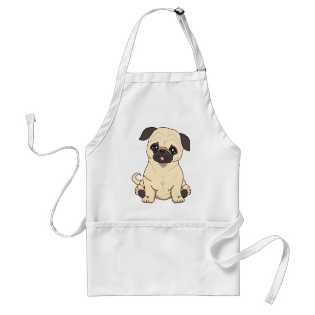 Pug Drawing By Pablo Fernandez Limited Edition Adult Apron (Front)