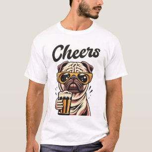 Pug Drinking Beer Meme  T-Shirt