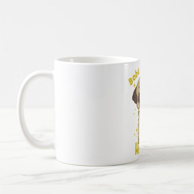 Pug Drinking Boba  Coffee Mug (Left)
