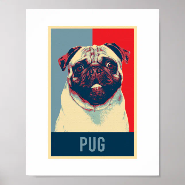 Pug Dutch Bulldog Dog Portrait Pop Art Poster Zazzle