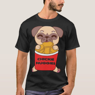 Pug Eating Chicken Nuggets T-Shirt