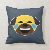 Pug Emoji Emoticon Tears of Joy and Love