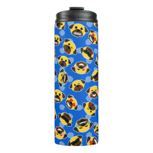 Pug Emoticons (Emojis) Pattern Love Laugh Kiss Thermal Tumbler