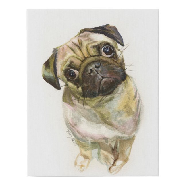 Pug Face Art Print | Cute Pug Dog (Front)