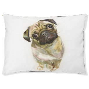 Pug Face Art Print Cute Pug Dog Pet Bed