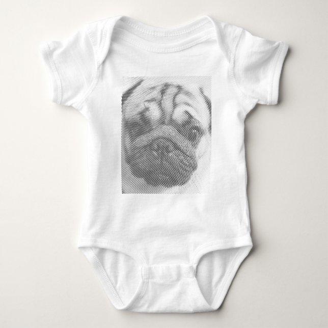 Pug Face Baby Bodysuit (Front)