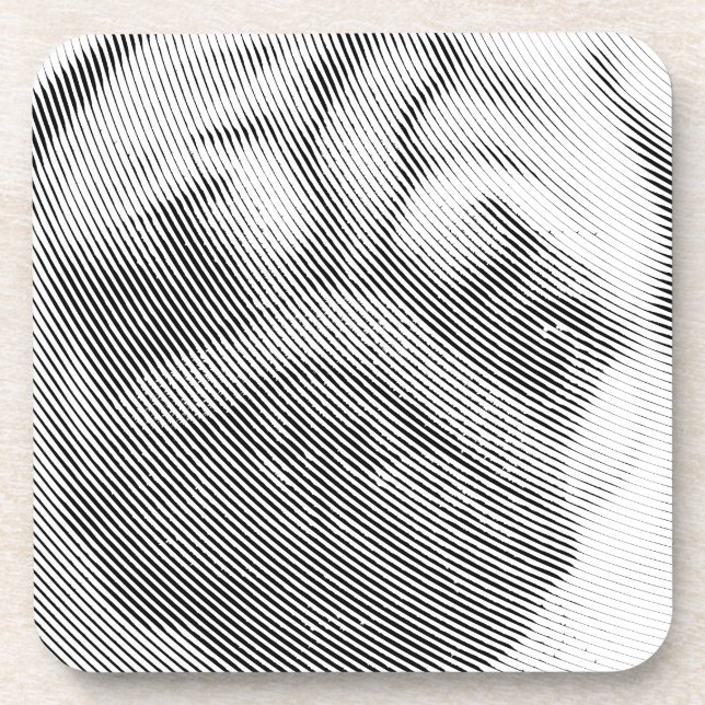 Pug Face Beverage Coaster (Front)