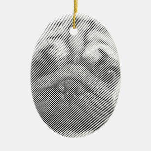 Pug Face Ceramic Ornament