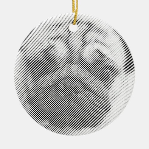 Pug Face Ceramic Ornament