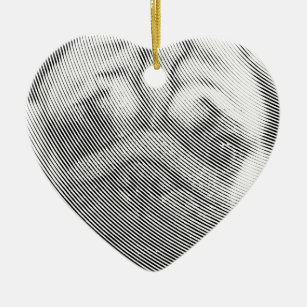 Pug Face Ceramic Ornament