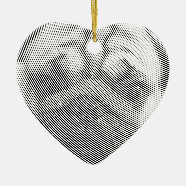Pug Face Ceramic Ornament (Front)