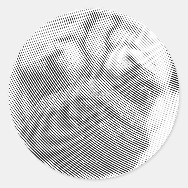 Pug Face Classic Round Sticker (Front)