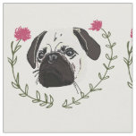 Pug Face, Dog Art Fabric