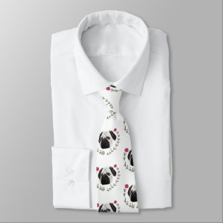Pug Face, Dog Art Neck Tie