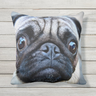 PUG FACE FOCUS OUTDOOR PILLOW