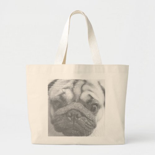 Pug Face Large Tote Bag