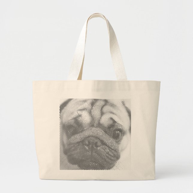 Pug Face Large Tote Bag (Front)