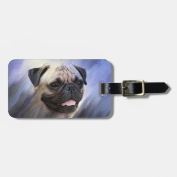 Pug Face Luggage Tag by deemac2 at Zazzle