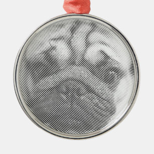Pug Face Metal Ornament