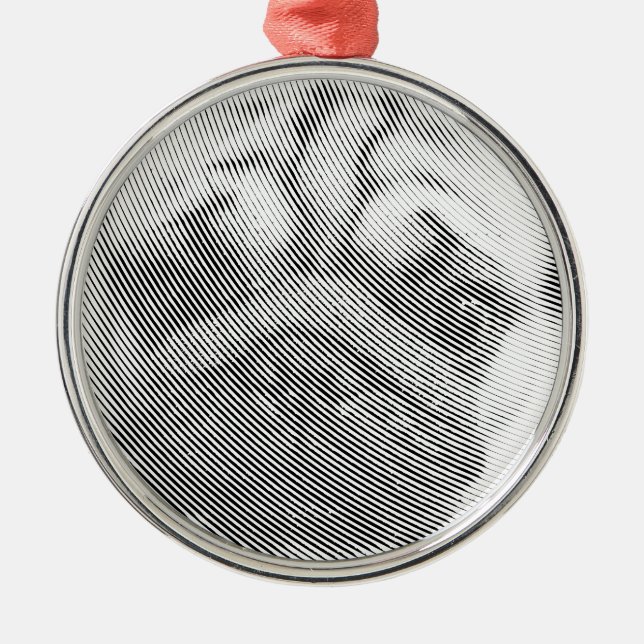 Pug Face Metal Ornament (Front)