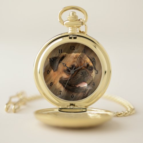 Pug face pocket watch