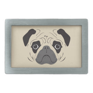 Pug Face Silhouette Belt Buckle