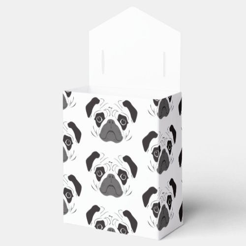 Pug Face Silhouette Favor Boxes